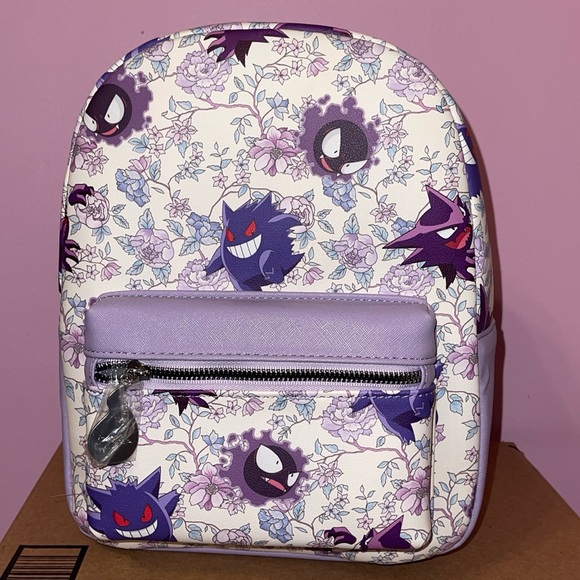 Pokemon Handbags - pokemon ghost gengar haunter gastly floral backpack bag emo goth gothic Lolita